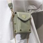 Embroidered Lettering Chain Strap Mini Cross Bag