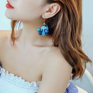 Elephant & Bead Hoop Earring As Shown In Figure - One Size