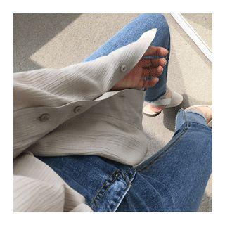 Crinkled Button Detail Blouse