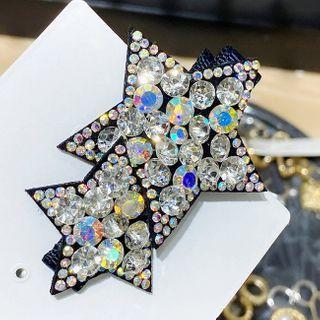 Star Rhinestone Hair Clip Black - One Size