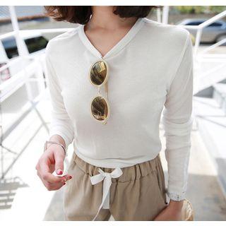 Long-sleeve Crew-neck Slim-fit T-shirt