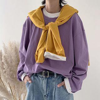 Mock Two-piece Couple Matching Sweatshirt
