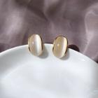 Cat Eye Stone Stud Earring 1 Pair - Gold - One Size