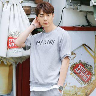 Short-sleeve Lettering Sweatshirt