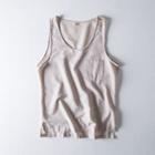 Pocket-front Plain Tank Top