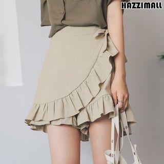 Frilled-trim Wrap-front Skort
