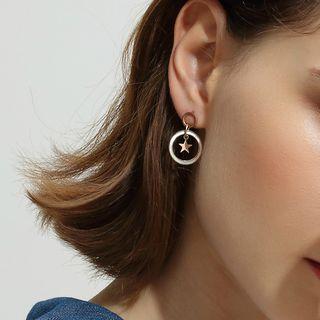 Star & Hoop Dangle Earring Rose Gold - One Size