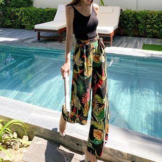 Floral Wide Leg Pants / Camisole Top / Set