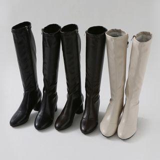 Cylinder-heel Tall Boots
