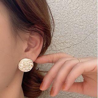 Glaze Flower Earring 1 Pair - 925 Silver Needle - As Shown In Figure - One Size