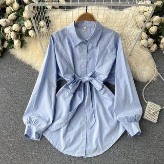 Bow Waist Shirt Dress