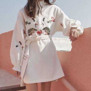 Embroidered Pullover A-line Dress