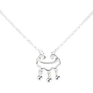 925 Sterling Silver Chinese Lock Necklace 925 Silver - As Shown In Figure - One Size