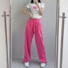 Short-sleeve Heart T-shirt / Sweatpants