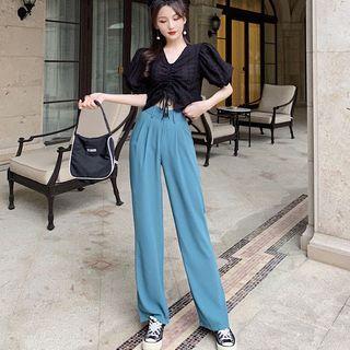 V-neck Short-sleeve Top / Dress Pants