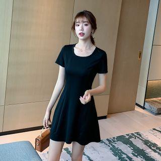 Round Collar Short-sleeved Dress