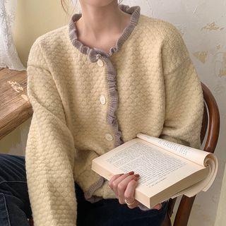 Ruffle Long-sleeve Cardigan