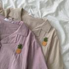 Short-sleeve Fruit Embroidery Shirt