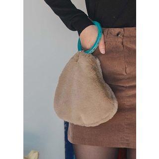 Heart Faux-fur Hand / Shoulder Bag
