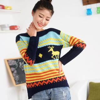 Reindeer Print Sweater