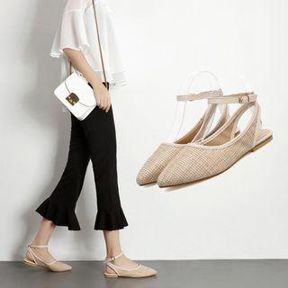 Pointy Toe Ankle Strap Flats