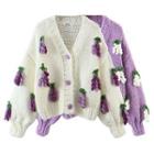 Grape Cable Knit Cardigan