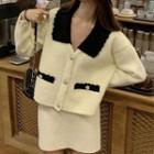 Two-tone Cardigan / A-line Skirt