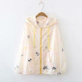 Print Hooded Sheer Jacket