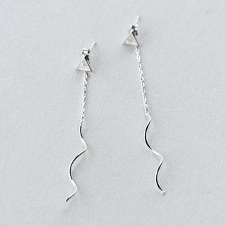 925 Sterling Silver Swirl Drop Earrings