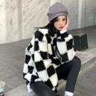 Checkered Fluffy Jacket