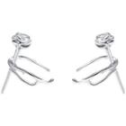 Rose Sterling Silver Cuff Earring 1 Pair - Siiver - One Size