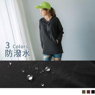 Drawstring Waterproof Hooded Sport Top