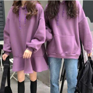 Drawstring Hoodie / Ruffle Hem Hoodie Dress
