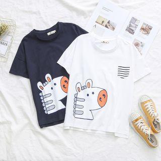 Horse Printed Short-sleeve T-shirt
