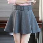 Plain Ruffle A-line Mini Skirt