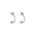 Star Bead Stud Earring 1 Pair - Silver - One Size