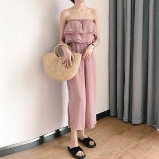 Frilled Strapless Jumpsuit