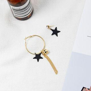 Non-matching Star Tasseled Earrings