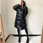 Stand-collar Hooded Down Coat