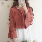 Stand-collar Bell-sleeve Blouse