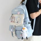 Mesh Panel Backpack / Brooch / Bag Charm / Set