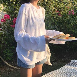 Long Sleeve Plain Sweatshirt