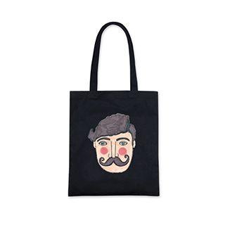 Cartoom Print Canvas Shopper Bag