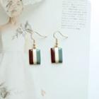 Rectangle Glaze Dangle Earring