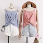 Knot-front Sleeveless Top