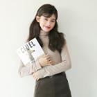 Plain Long Sleeve Turtleneck T-shirt