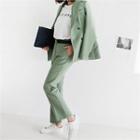 Set: Double-breasted Jacket + Straight-cut Pants