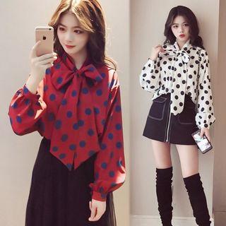 Dotted Bow Blouse