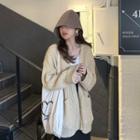 Open Front Chunky Cardigan Almond - One Size