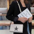 Star Detail Faux Leather Crossbody Bag